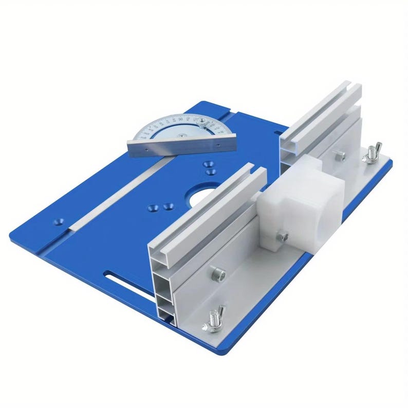 Blue Router Table Aluminum Router Table Insert Plate With Fence – Woodworking Bench Tool ...