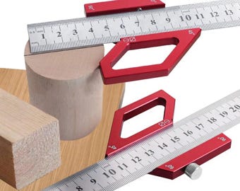 Woodworking Ruler Positioning Block Center Finder 45/60/90 Degree Angle Marking Gauge