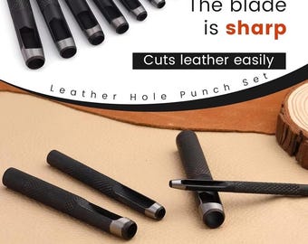 12-Piece Leather Hole Punch Kit – Carbon Steel Tools for DIY Leather Projects