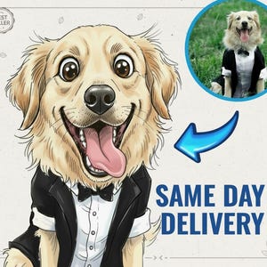 Custom Caricature Portrait: Funny Cartoon Gift from Photo (Digital Download
