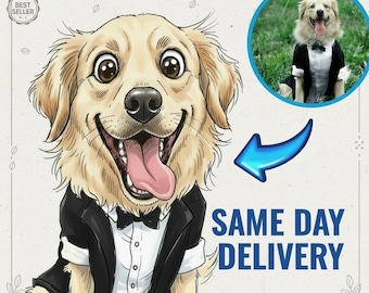 Custom Caricature Portrait from Photo: Funny Cartoon Gift (Digital Download)