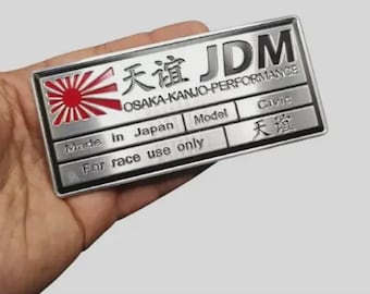 Emblema de Honda Civic de aluminio cepillado: estilo JDM Kanjo Zoku