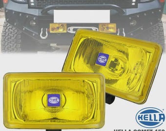 Set 2 Units HELLA Comet 450 Yellow Lens H3 12V Driving Fog Light