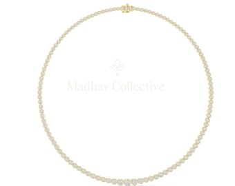Moissanite Tennis Halskette in Sterling Silber, Braut Diamant Schmuck für Frauen