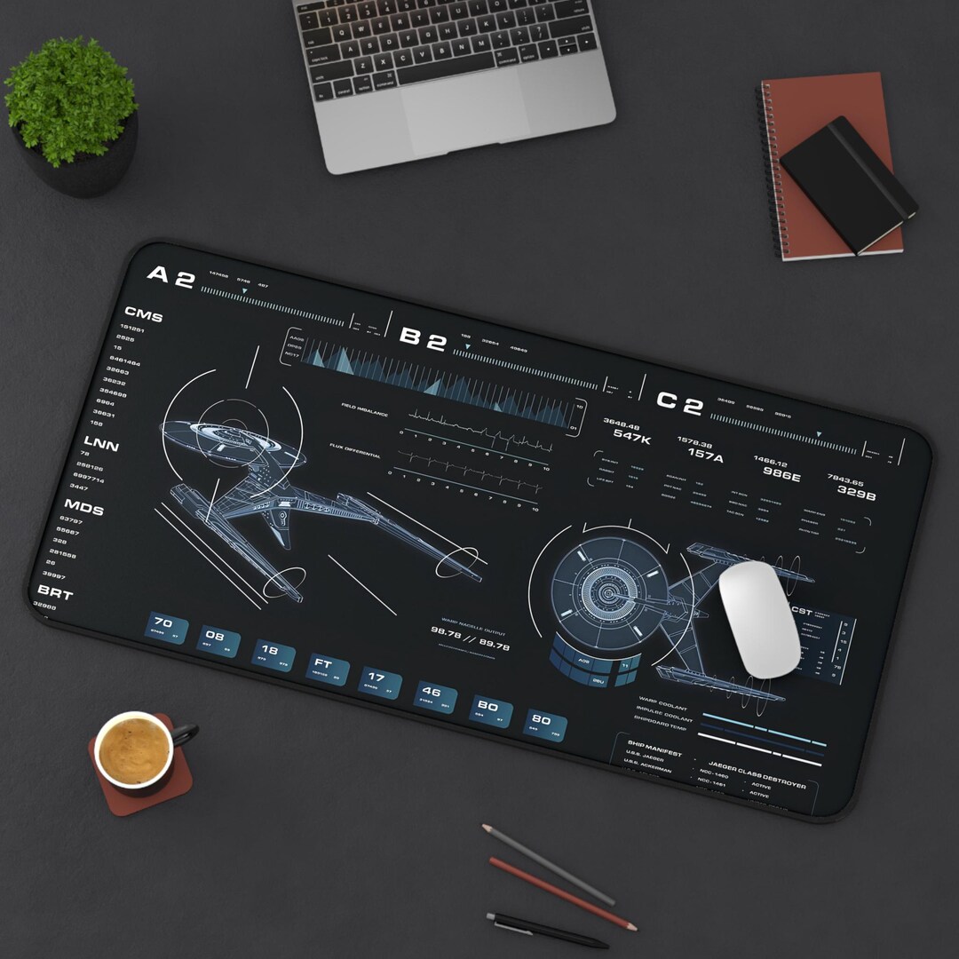 Blueprint Table Mat Star Trek Starship Blueprint XXL Desk Mat | Sci-fi Gaming Deskpad - Etsy
