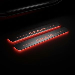 Custom LED Door Sills for Giulia 2016+ Logo Giulia – Lighted Entry Thresholds