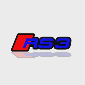 Custom Radiator Grille Emblem RS3 – Performance Front Badge, Sport Style Grill Logo
