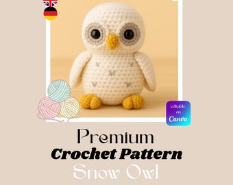 Amigurumi Owl Crochet Pattern PDF - Crochet Pattern Owl - DIY cuddly toy crocheting instructions for beginners