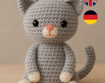 Crochet Cat Amigurumi Pattern PDF | Stuffed Animal Crochet Tutorial | Digital Download