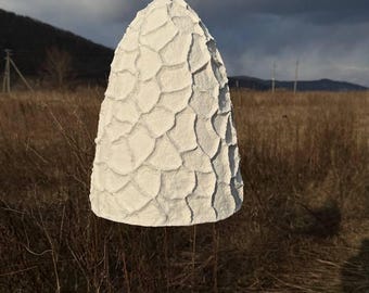 Morchella pendant lamp shade, mushroom inspired textured ceiling light, artisan organic modern statement lighting, boho home decor