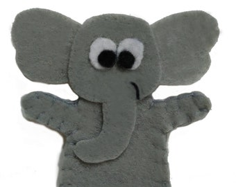 Elephant Felt Finger Puppet PDF Pattern Tutorial/ Zoo Animal Finger Puppet Digital Pattern