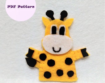 PDF Tutorial - Giraffe Finger Puppet Tutorial - Felt Finger Puppet Tutorial