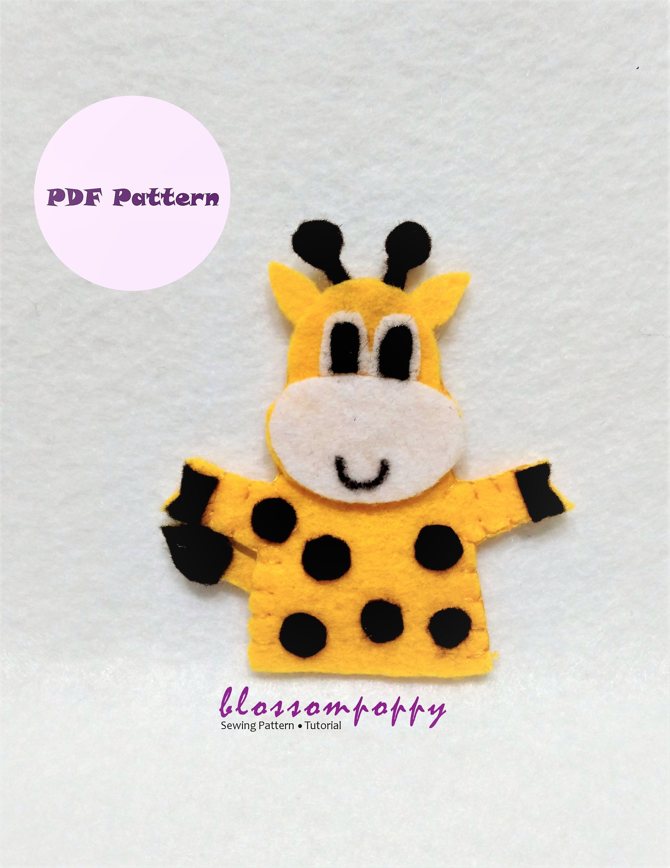 PDF Tutorial Giraffe Finger Puppet Tutorial Felt Finger Etsy