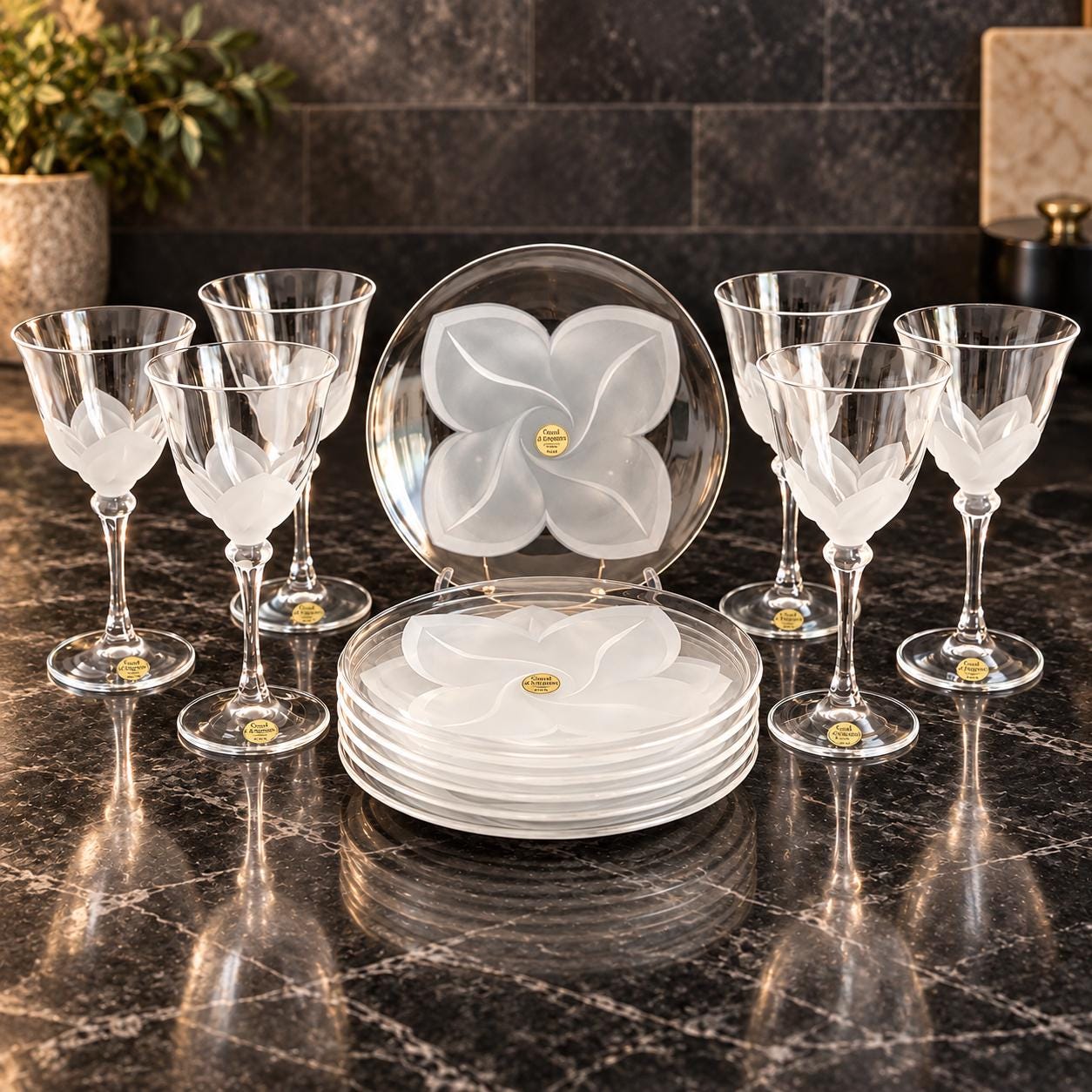 Jg Durand Crystal Wine Glass - Etsy
