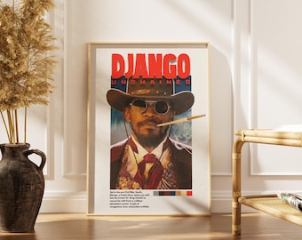 Django Unchained Poster | Tarantino Fan Art Print | Cult Western Movie Wall Art | Printable Digital Download