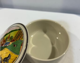 ANCIEN SALADIER EN porcelaine Villeroy Boch modèle Anjou chasse gibier