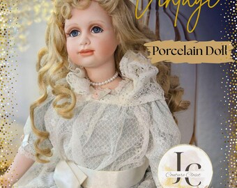 Classic Treasures Genuine Fine Bisque Porcelain Doll Birdhouse Pot