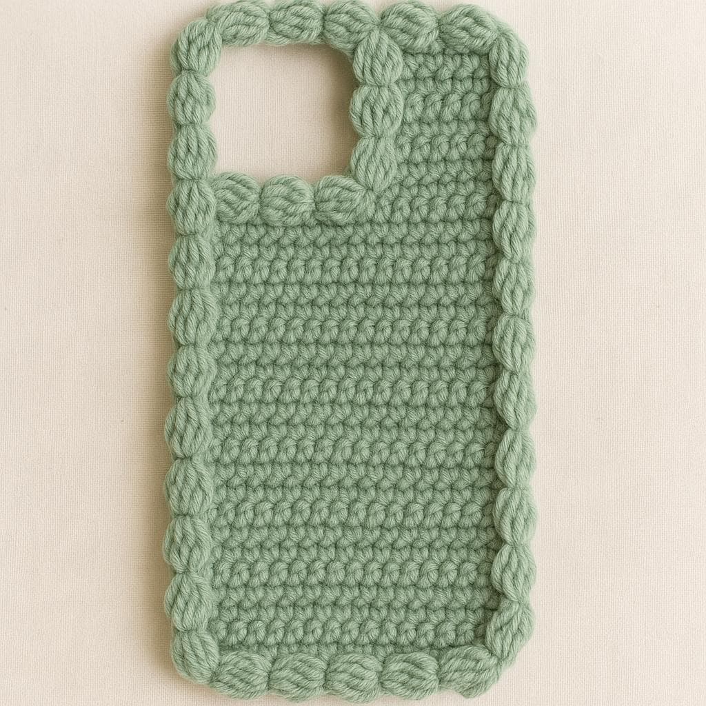 Crochet Phone Case Pattern PDF : Puff Border Whipped Cream Beginner to Intermediate Crochet Phone Case Pattern PDF : Puff Border Whipped Cream Beginner to Intermediate