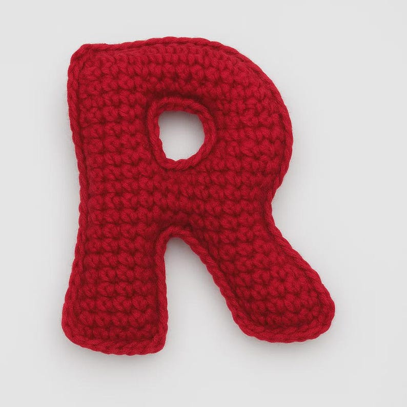 Amigurumi Letter R Crochet Pattern: Stuffed Alphabet Keychain (PDF ...