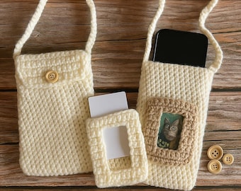 Crochet Phone Pouch PDF Pattern: Crossbody Bag with Card Holder