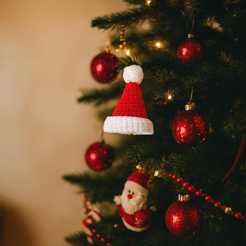 Christmas Santa Hat Keychain Crochet PDF Pattern : No Abbreviations ...
