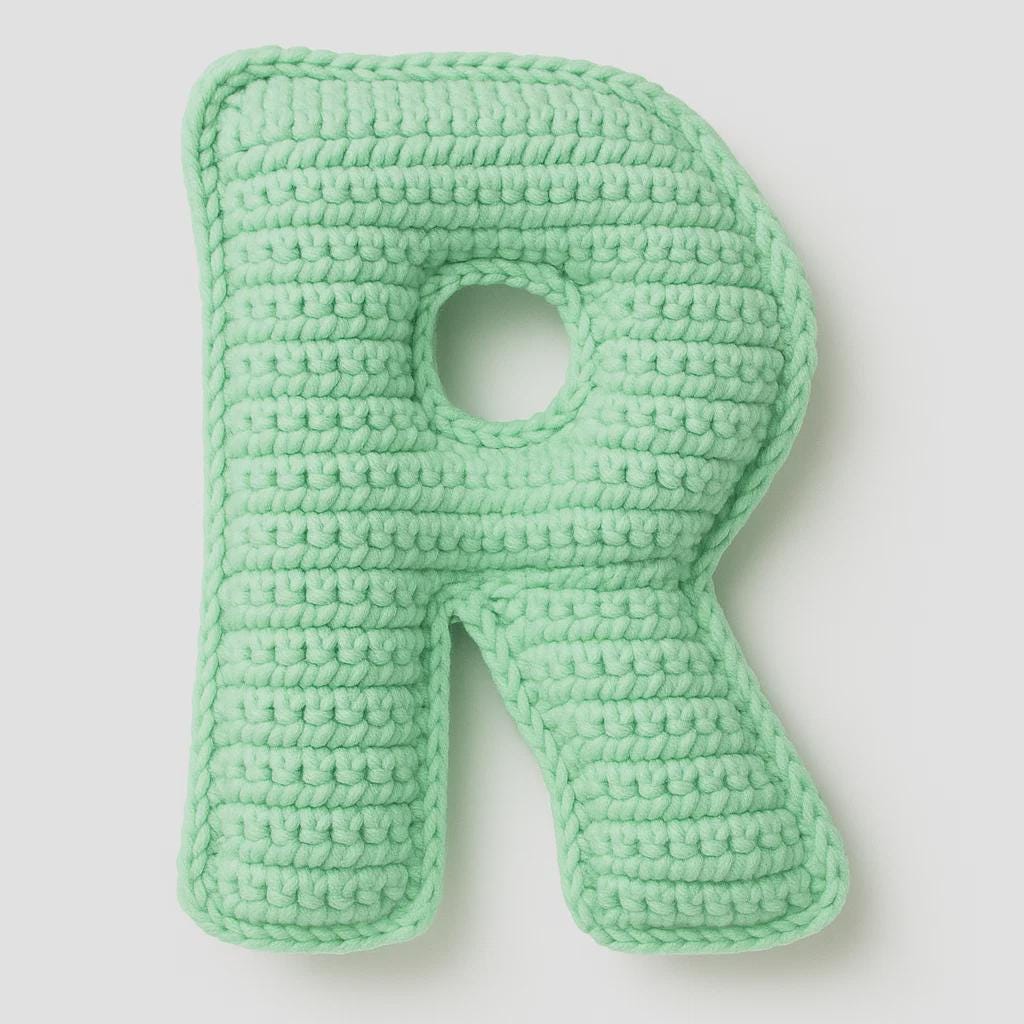Crochet Pattern Letter R Beginner Amigurumi Letter R Crochet Pattern: Stuffed Alphabet Keychain (PDF ...