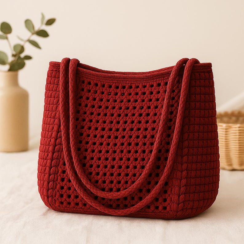 Crochet Mesh Tote Bag Pattern – PDF Tutorial, Market Bag - Etsy