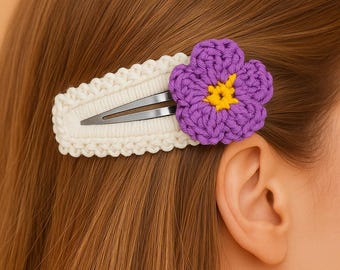 Gehäkelte Blume Haarspange - PDF Anleitung (Digitaler Download)