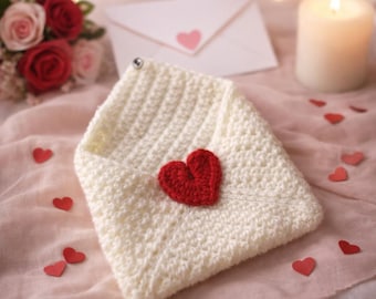 Love Letter Crochet Pattern PDF: Envelope Pouch, Single Crochet Rectangle