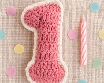 Crochet Number 1 Pattern PDF : Birthday Garland Number, Nursery Room Décor