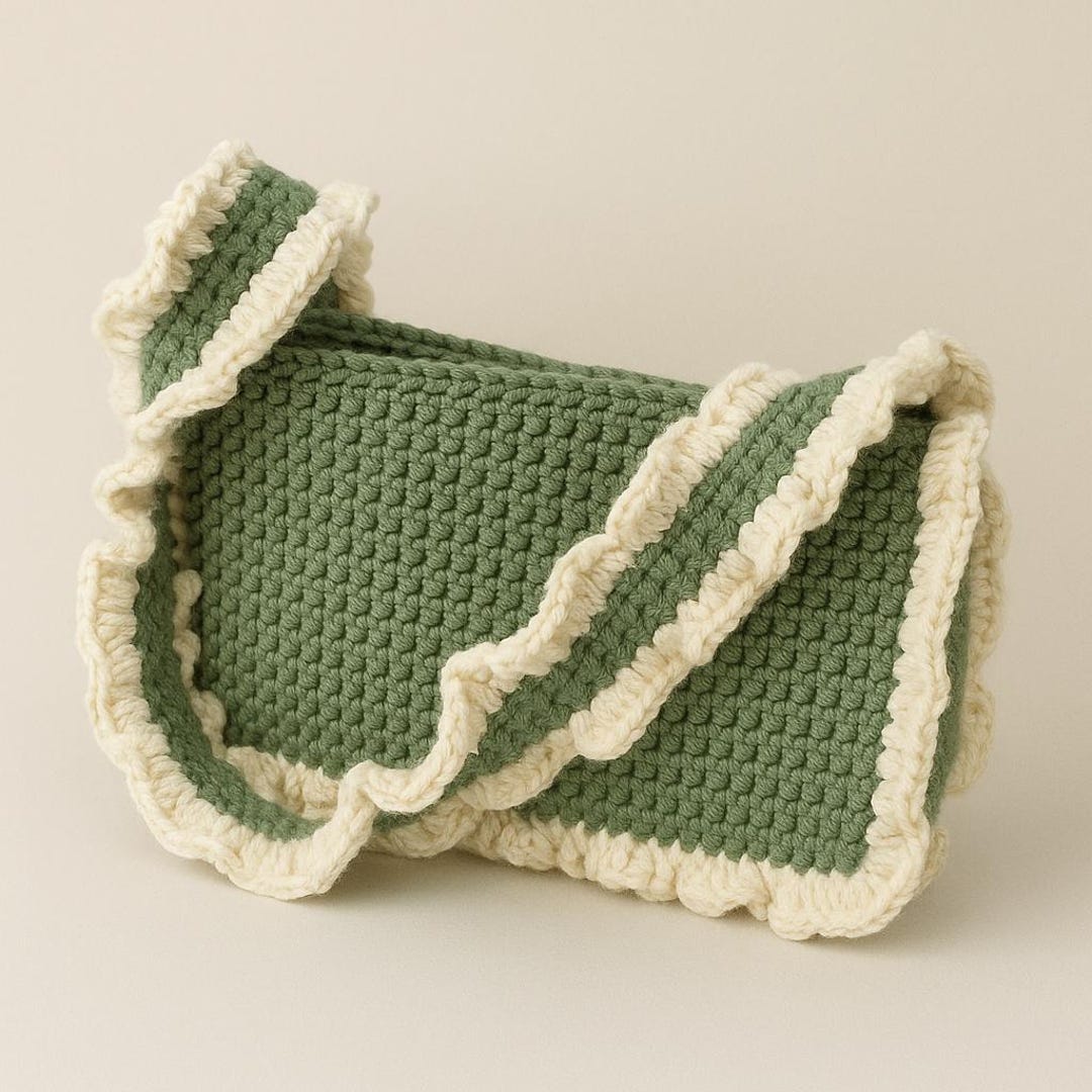 Crochet Ruffle Bag Pattern PDF : Mini Crochet Shoulder Bag - Etsy