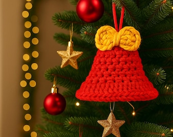 Christmas Bell Ornament Crochet PDF Pattern: Fast, Easy, Beginner