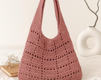 Crochet Mesh Bag Pattern: Market Tote & Beach Bag (PDF Tutorial)