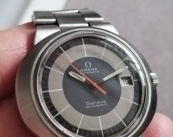Vintage Omega Dynamic Bullseye 41x36mm Kaliber 565 gewartet Automatik Datum - Ref. 166.039 in gutem Zustand ca. 1969