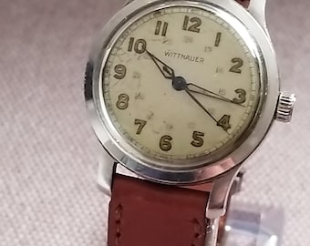 Vintage Wittnauer Uhr im Militärstil aus Edelstahl aus den 1950er Jahren