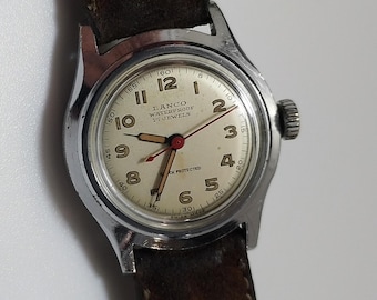 Wasserdichte Lanco-Armbanduhr aus den 1940er Jahren.