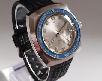 Vintage Taucheruhr der Marke POTENS, Schweizer Automatikwerk, 25 Steine, 20 ATM, ETA 2472?, 38 x 38 mm