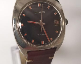 Citizen 63-1370, Handaufzugsuhr Kal. 1800 mit Datumsanzeige, wasserdicht, Vintage