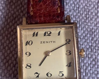 Vintage Zenith Gold Filled Tank Uhr aus den 40er Jahren, Schweizer Fabrikat, mechanisch, selten