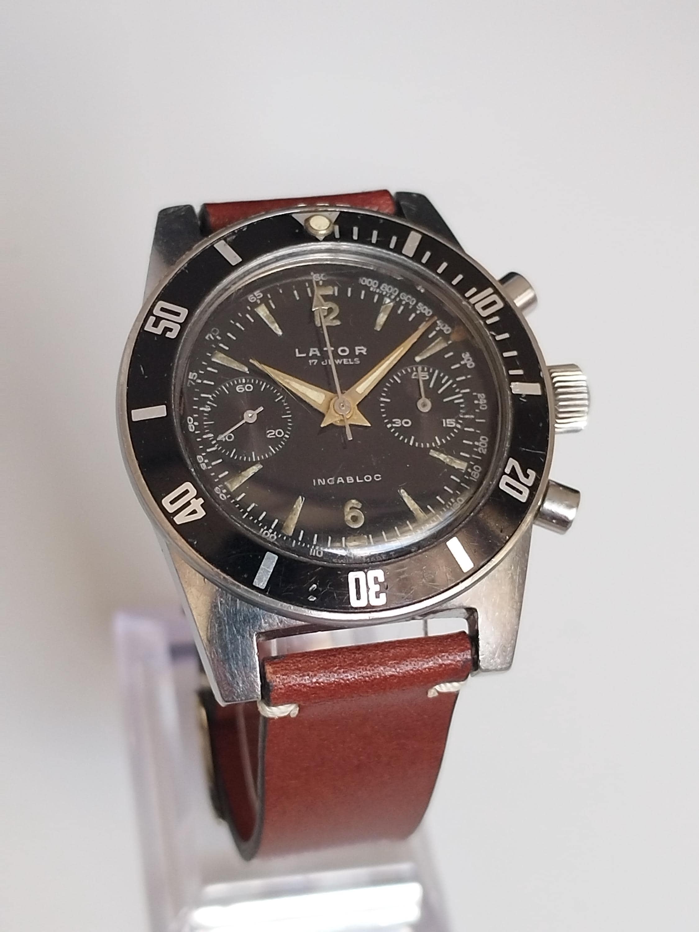 希少 レア】vintage mechanical chronograph 1960's La Martine 機械式