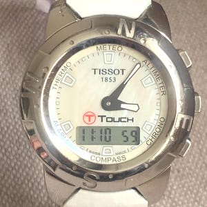 TISSOT T-Touch Titanium White Mother-of-pearl Analog-Digital Multifunction Unisex Watch