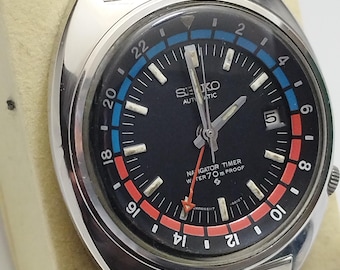 Vintage Seiko 6117-6410 Navigator Timer Uhr seit 1970 GMT