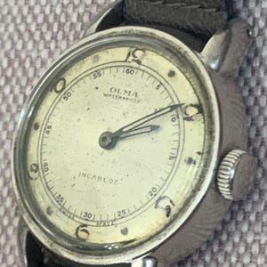 50's Vintage OLMA Mechanical Swiss Watch Military 15J' Ruby Work