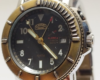 Camel Trophy Alarmuhr Ref. 778.191.199/2, Edelstahlgehäuse, neues Armband
