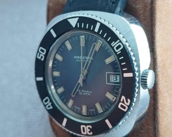 MIREXAL 7342.268 Mirexal Armbanduhr mit Taucherring, 10 ATM, 40x40mm, Vintage 70er Jahre
