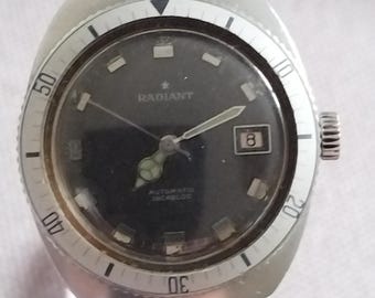 Vintage-Taucheruhr von Radiant, Automatik, 25 Steine, Kaliber SA 1862/63, Edelstahl, 37 x 40 mm, Swiss Made, 1970er Jahre