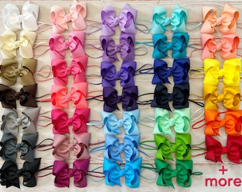 Baby Headbands Bundle - Choose Colors 4 inch Bow Headbands for Baby / Baby Headbands with Big Bows / Large Bow Head Band Baby Bow Bundles