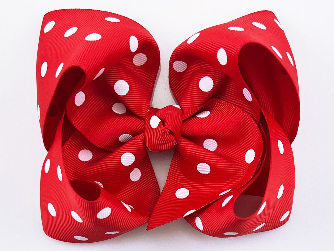 Red Dot Hair Bow / 5 Inch Bows / Girls Hair Bows / Hair Bows Etsy