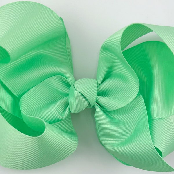Mint Green Large Bow Clip - Emmy & Belle