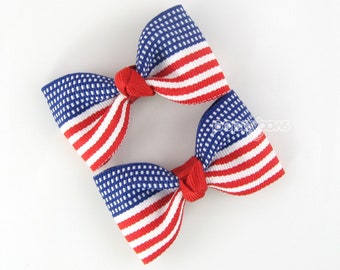 Meisjes haarboogclips in Amerikaanse vlag/haarboogclips voor meisjes/peuters Babyhaarelastiekjes/pigtailbogen, varkensstaartclips geknepen 4 juli